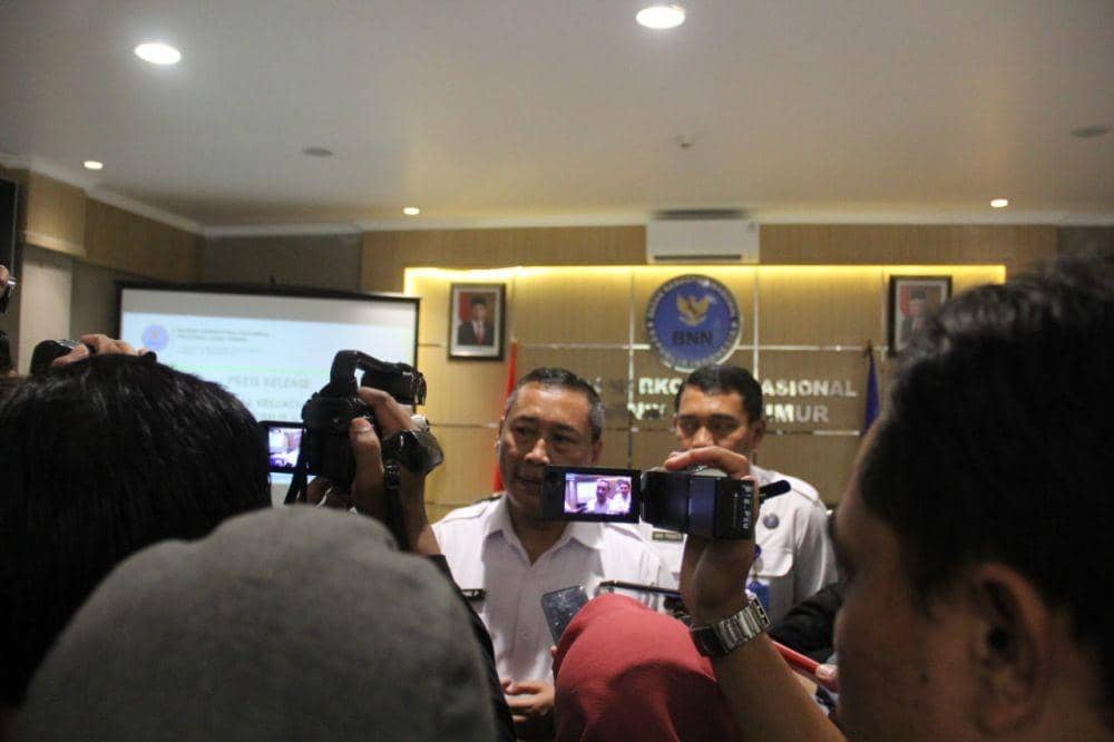 Kepala BNNP Jatim Brigjen Pol Bambang Priyambada saat rilis akhir tahun, Senin (16/12). Dok,Humas BNNP Jatim