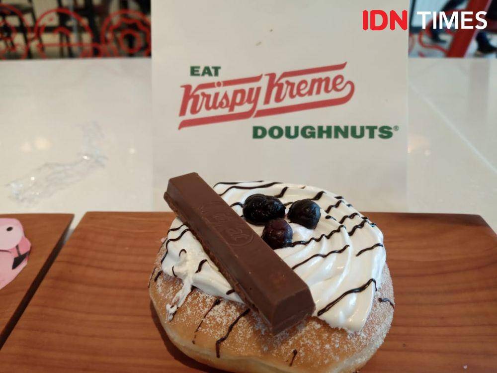 Menu Krispy Kreme Doughnuts di Factory Store Krispy Kreme, Bekasi. IDN Times/Dhiya Awlia A