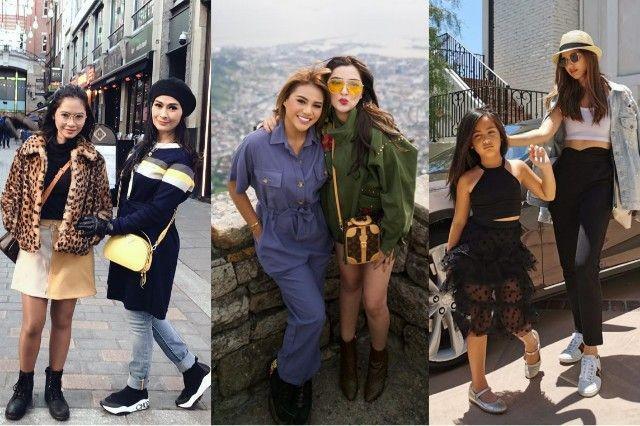 9 Inspirasi Gaya Selebritas dan Anak Saat Traveling, Kompak Banget