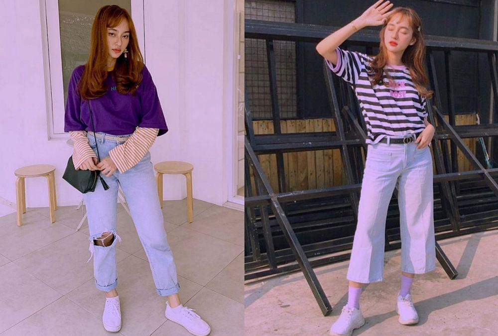 10 Ide OOTD Kasual ala Indah Kusuma, Tampil Kece Bak Idol Korea!