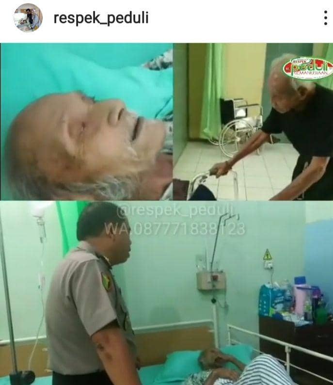 Opung Panggabean telantar di halte (Instagram/@respek_peduli)