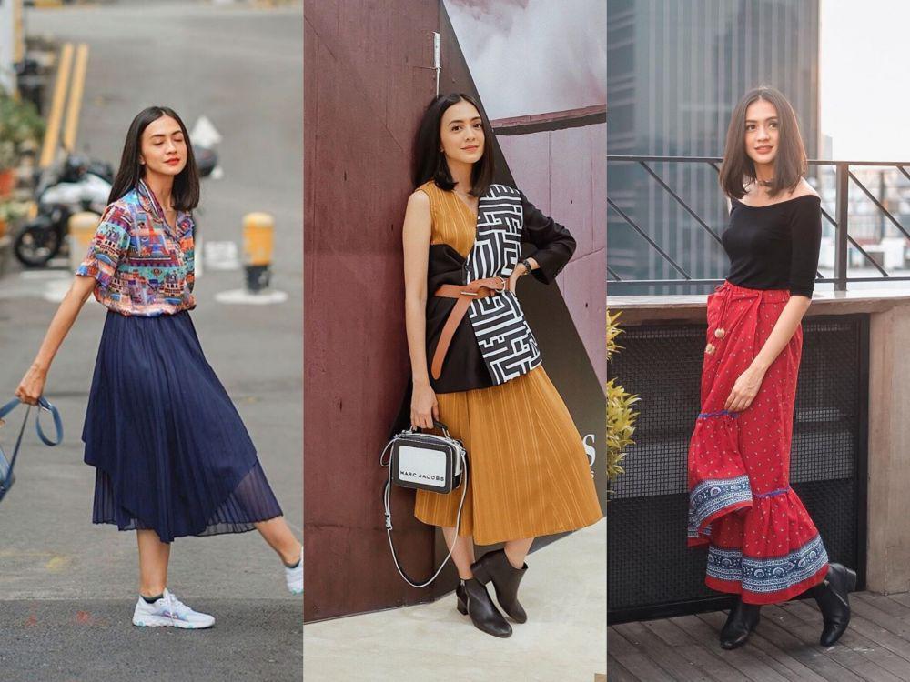 Intip 10 Ide Cemerlang Mix & Match Bawahan Rok ala Agla Artalidia