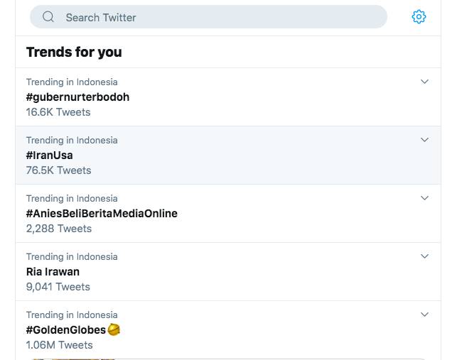 Gubernur Terbodoh jadi trending topic (Twitter.com)