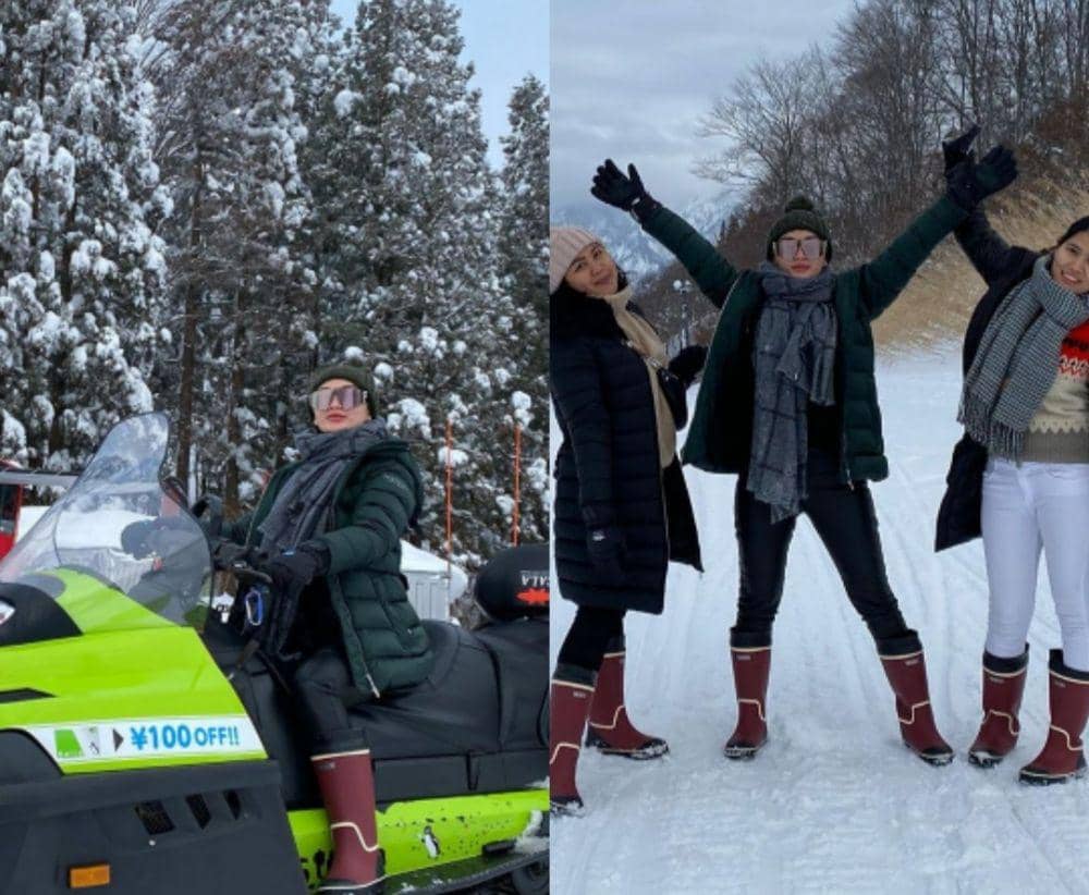 Liburan ke Luar Negeri, 10 Potret Zaskia Gotik Main Ski di Jepang!
