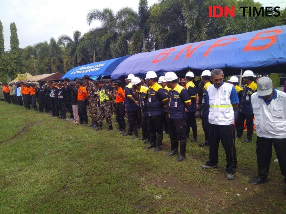 Apel kesiapsiagaan bencana di halaman Kantor Kecamatan Balerejo. IDN Times/Nofika Dian Nugroho