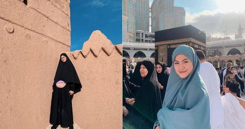 10 Potret Umrah Hana Saraswati di Tanah Suci, Syahdu nan Anggun