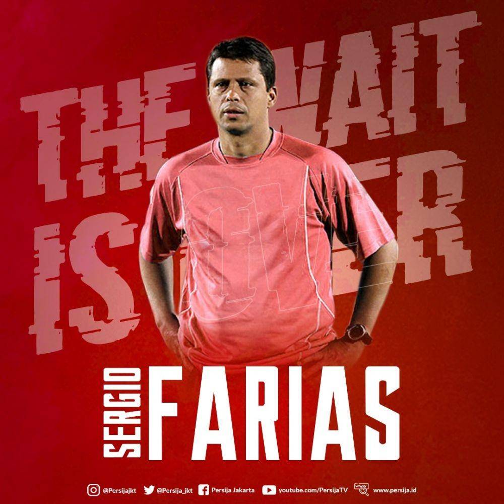 Sergio Farias, pelatih baru Persija dari Brasil. Twitter/@Persija_Jkt