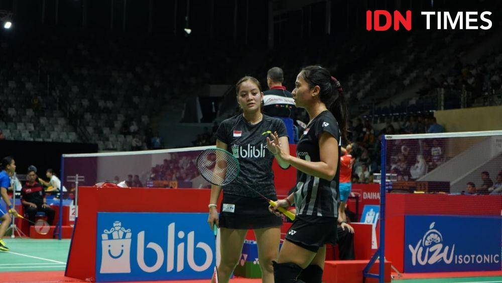 Pasangan ganda putri Indonesia Ni Ketut Mahadewi Istarani/Tania Oktaviani Kusumah di Indonesia Masters 2020 (IDN Times/Reynaldy Wiranata)