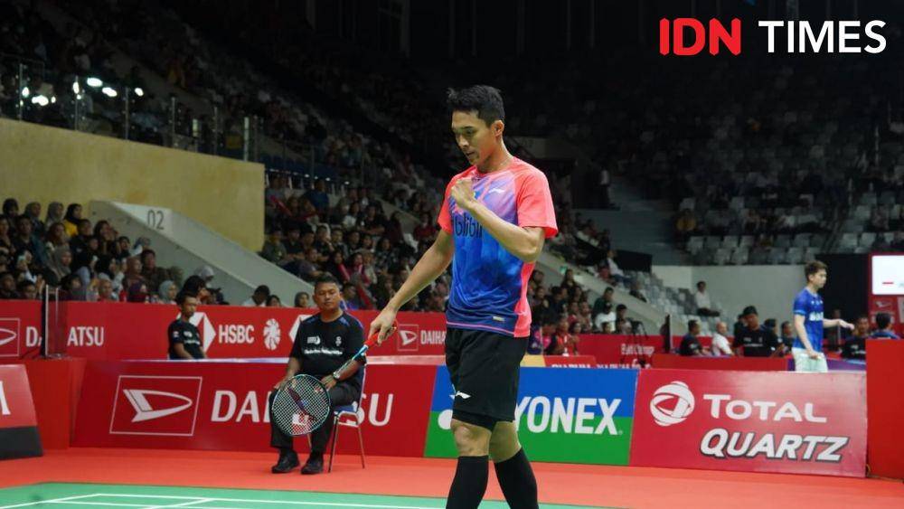 Jonatan Christie saat berlaga di Indonesia Masters 2020 (IDN Times/Kevin Handoko)