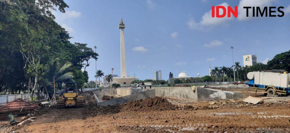 [foto] sisi selatan monas gundul demi revitalisasi