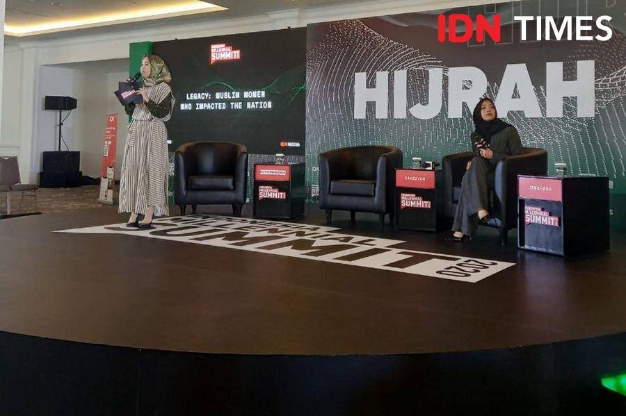 Jenahara dan moderator Putri Dwiandari pada IMS 2020 di Gedung Tribrata. 17 Januari 2020. IDN Times/Febriyanti Revitasari