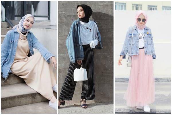 10 Ide Mix and Match Jaket Denim ala Hijab Influencer yang Super Chic!