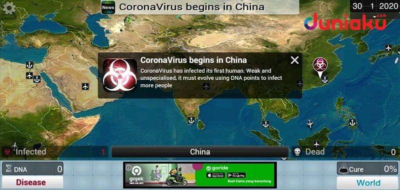 Gameplay Plague Inc. duniaku.com/Adhitya Daniel