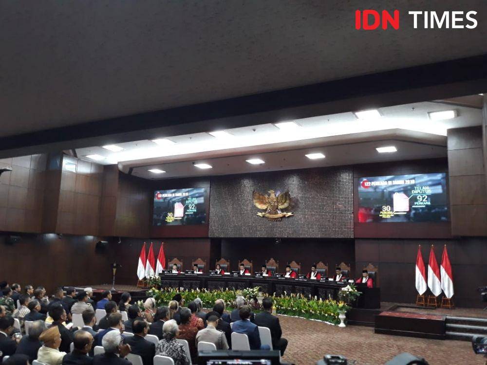 Sidang pleno laporan tahunan MK, Jakarta, Selasa (28/1). (IDN Times/Fitang Budhi Adhitia)
