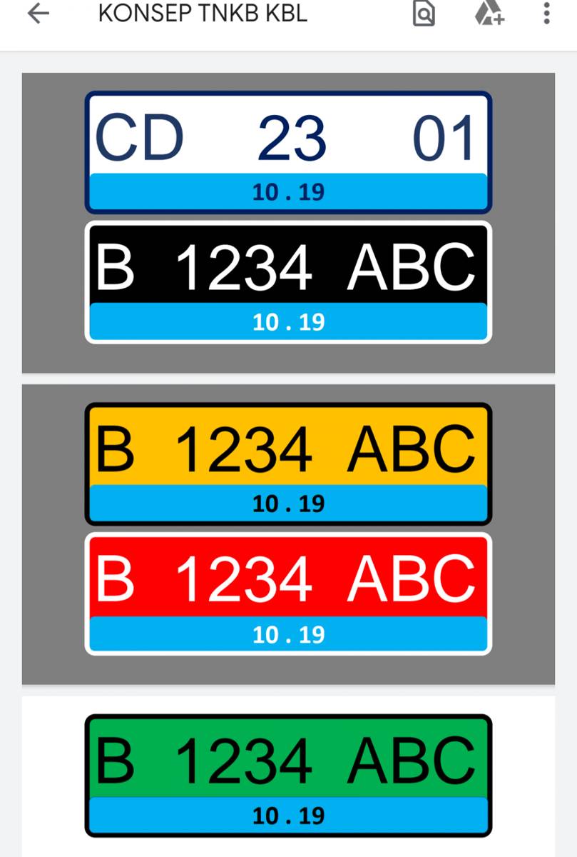 Plat kendaraan bermotor listrik (Dok. Istimewa)