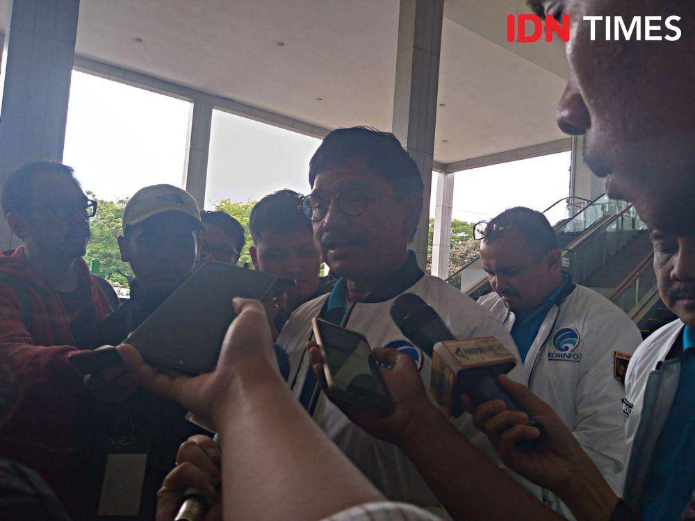 Menteri Kominfo Johnny G Plate di acara Kominfo Connect (IDN Times/Lia Hutasoit)