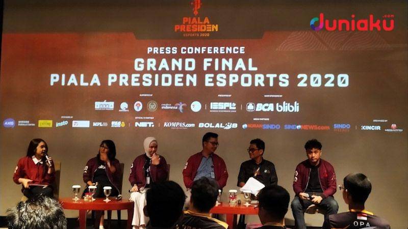 Press conference final puncak Piala Presiden Esports 2020. duniaku.com/Dimas Ramadhan