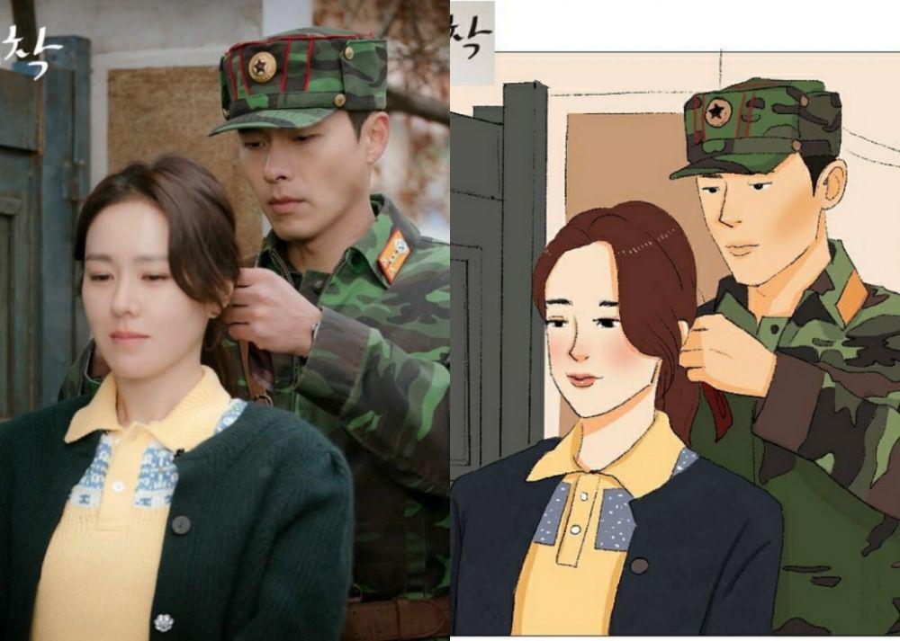 Mirip Adegan Asli, Ini 10 Fan Art Keren KDrama Crash Landing on You