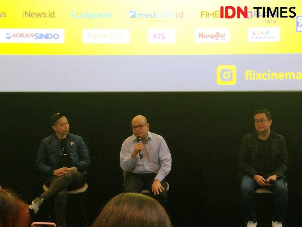 (Tengah) David L. Hilman selaku Chief Operating Officer ASRI dalam press conference FLIX Cinema di Jakarta. 5 Februari 2020. IDN Times/Nadia Umara