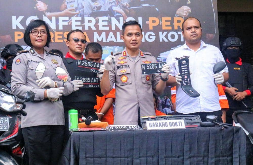 Polisi mengamankan tujuh kendaraan bermotor roda dua hasil curian. IDN Times/ Alfi Ramadana