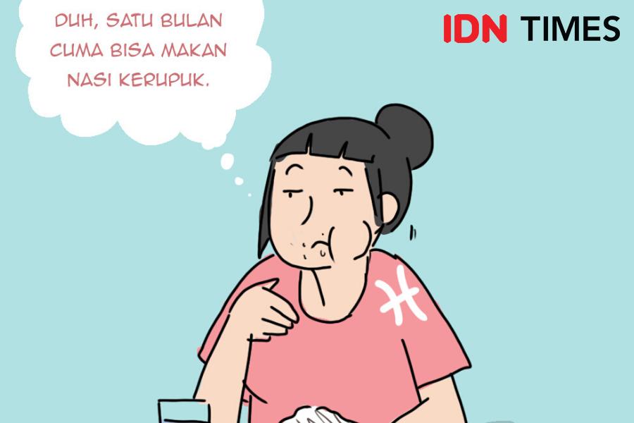 Ilustrasi Tingkah 12 Zodiak Kalau Lagi Bokek, Pisces Paling Ngenes