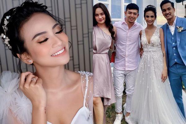 9 Style & Makeup Resepsi Vanessa Angel, Kental Nuansa Modern!
