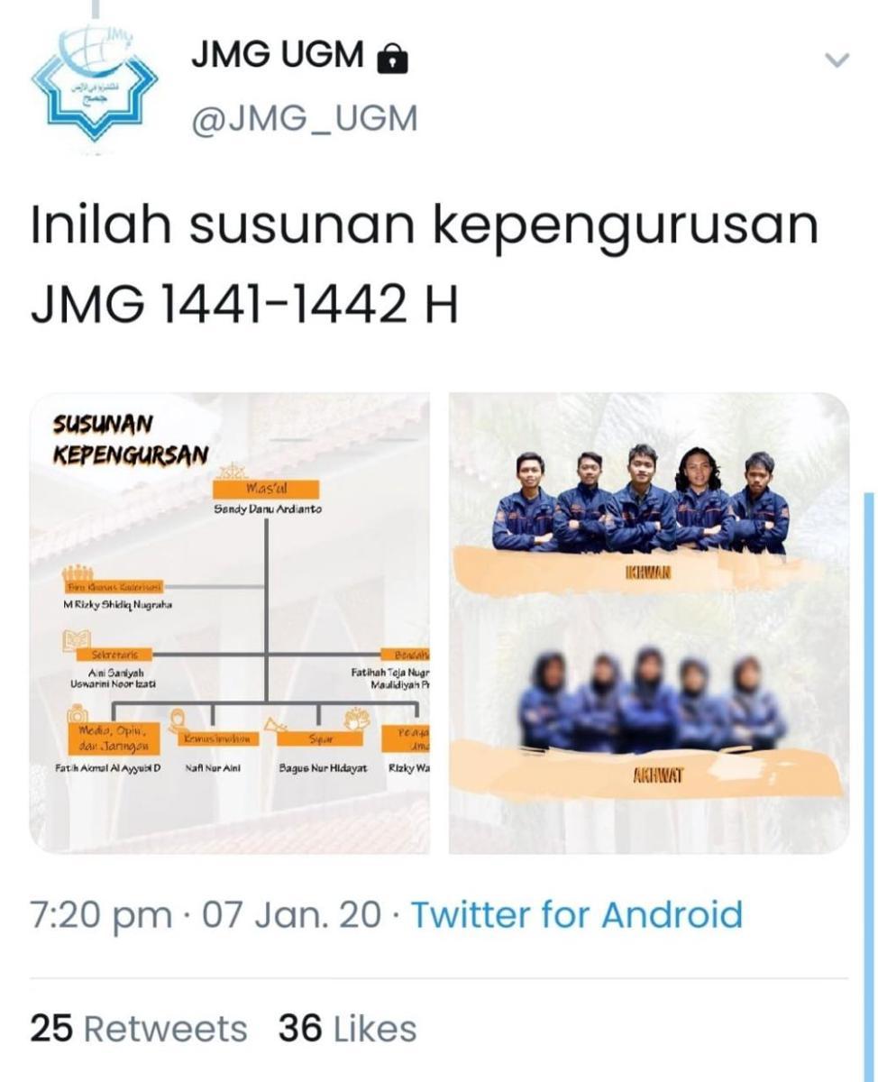 Ini Alasan Unggahan Foto Pengurus Perempuan JMG UGM Diblur