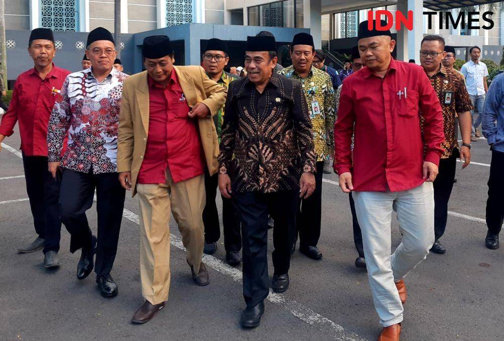 Menteri Agama, Fachrul Razi saat di Masjid Al-akbar Surabaya, Kamis (13/2). IDN Times/Ardiansyah Fajar