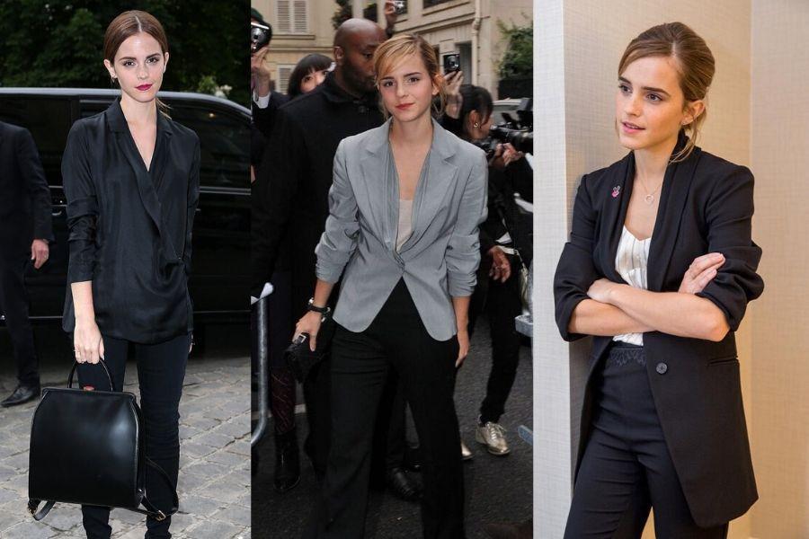 9 Inspirasi Baju Ngantor ala Emma Watson, Banyak yang Pakai Celana!
