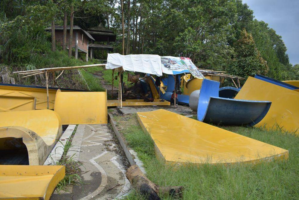 Properti waterboom Kampung Gajah pasca pailit. (IDN Times/Bagus F)