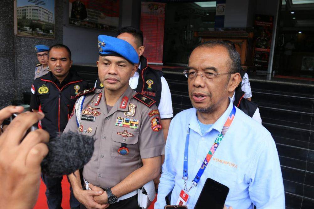 Sesmenpora bertemu dengan Satgas Anti-Mafia Bola Polri (Dok. Humas Polda Metro Jaya)