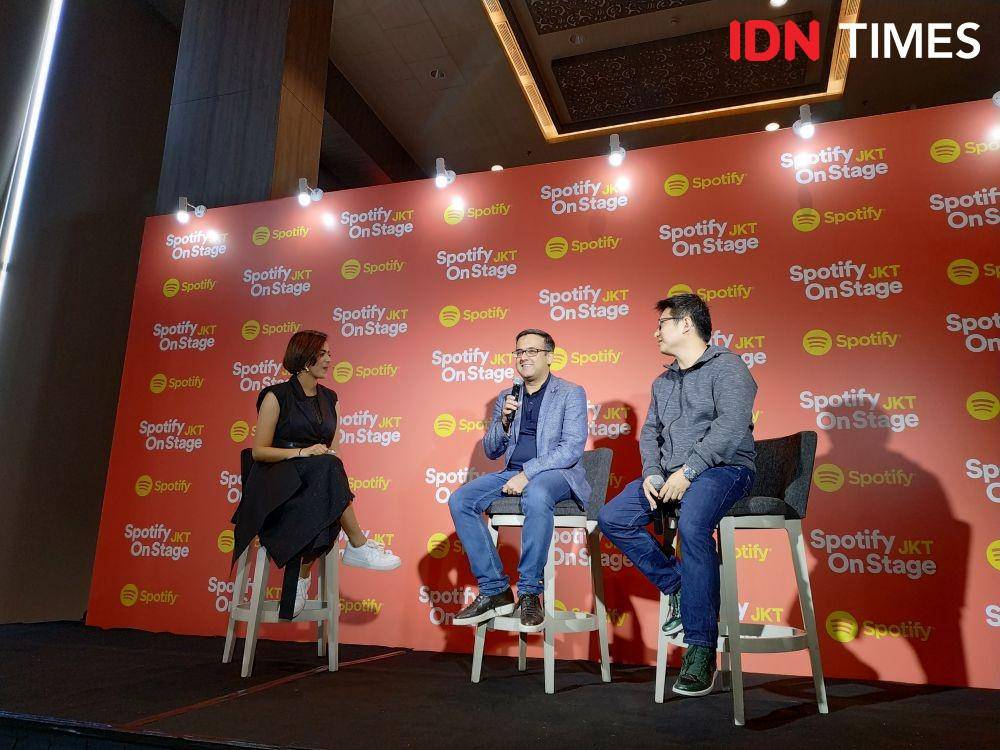 (tengah) Gautam Talwar selaku Managing Director Spotify Southeast Asia dalam press conference Spotify On Stage di Jakarta. 4 Oktober 2019. IDN Times/Nadia Umara
