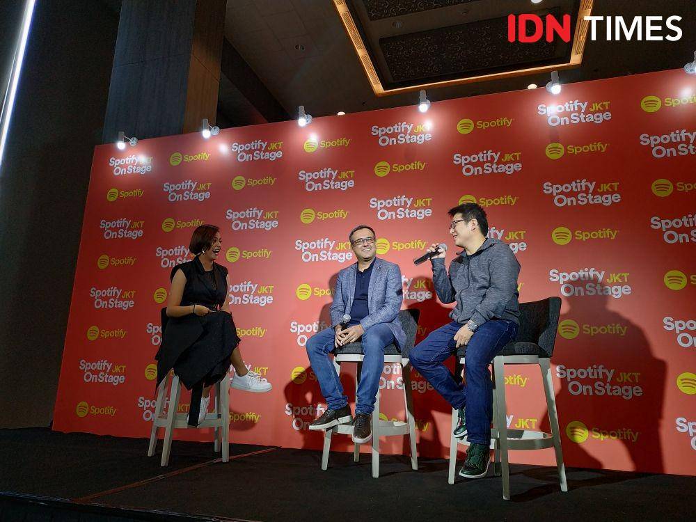 (tengah) Gautam Talwar selaku Managing Director Spotify Southeast Asia dalam press conference Spotify On Stage di Jakarta. 4 Oktober 2019. IDN Times/Nadia Umara