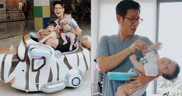 Papa Muda Siaga, 10 Momen Seru Junior Liem Saat Momong Kedua Putranya