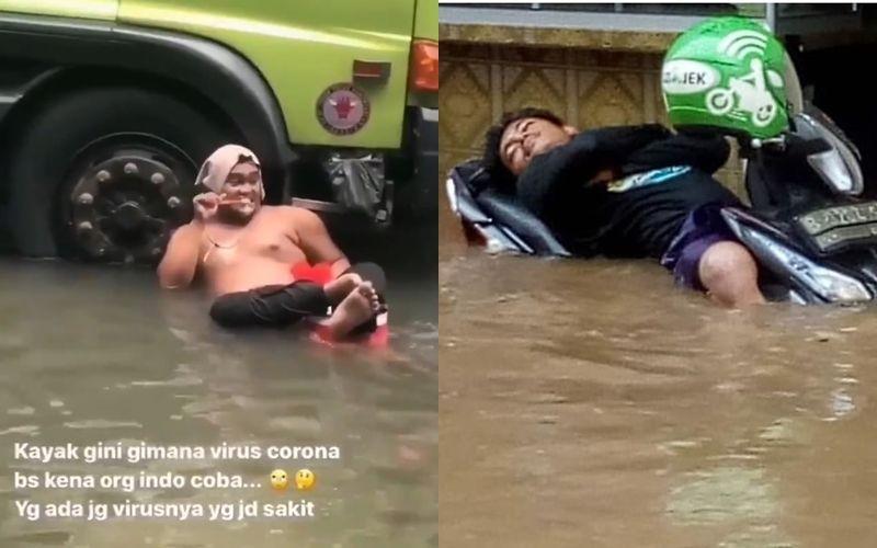 10 Momen Orang Indonesia Hadapi Banjir, Tetap Santai Kayak di Pantai