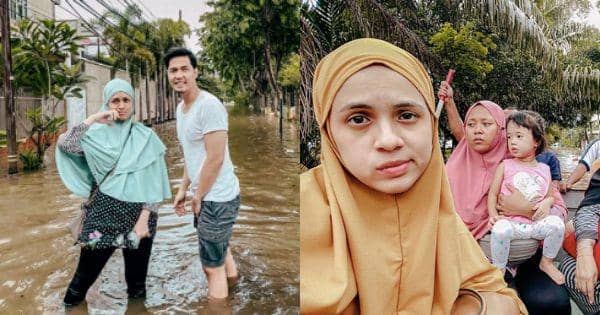 4 Kali Kebanjiran Selama 2020, 9 Momen Perjuangan Nycta Gina dan Suami