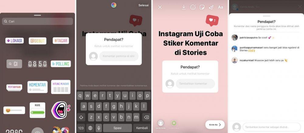 Fitur Baru Instagram: Stiker Komentar, Cuma untuk Orang Tertentu?