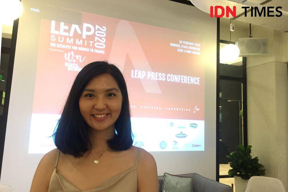 Karen Christianti (founder Dailywell) di konferensi pers LEAP SUMMIT 2020. 26 Februari 2020. IDNTIMES/Nadin Azani