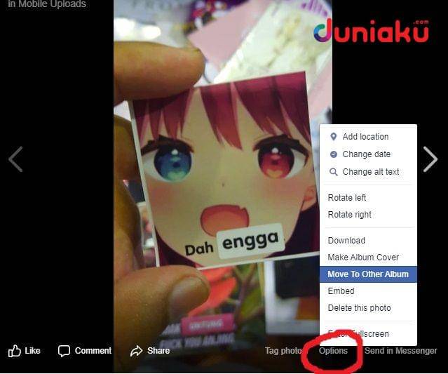 Opsi foto Facebook. duniaku.com/Adhitya Daniel