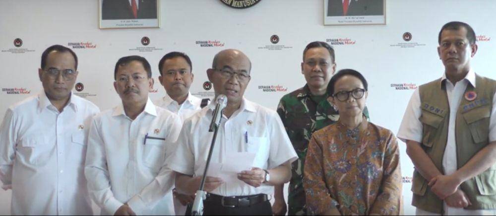 (Menko PMK Muhadjir Effendy menyampaikan WNI di Diamond Princess) Tangkapan layar YouTube