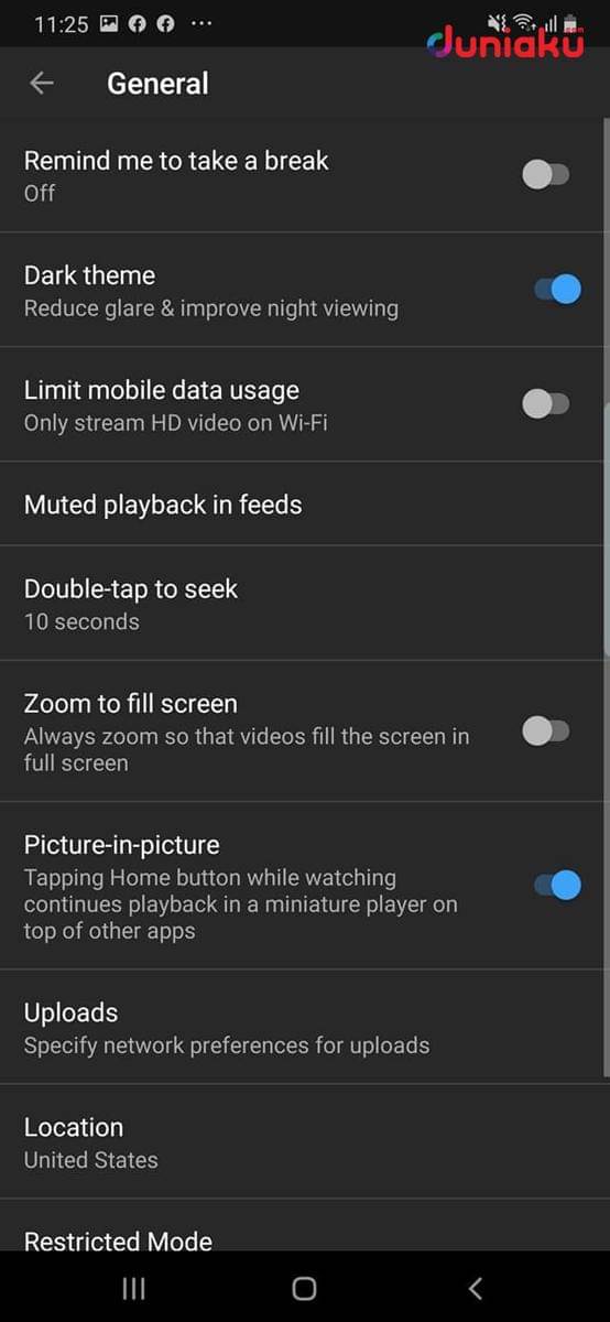 Menyalakan Dark Theme. duniaku.com/Adhitya Daniel