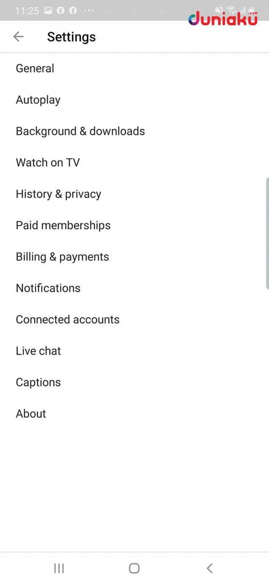 Pengaturan YouTube. duniaku.com/Adhitya Daniel
