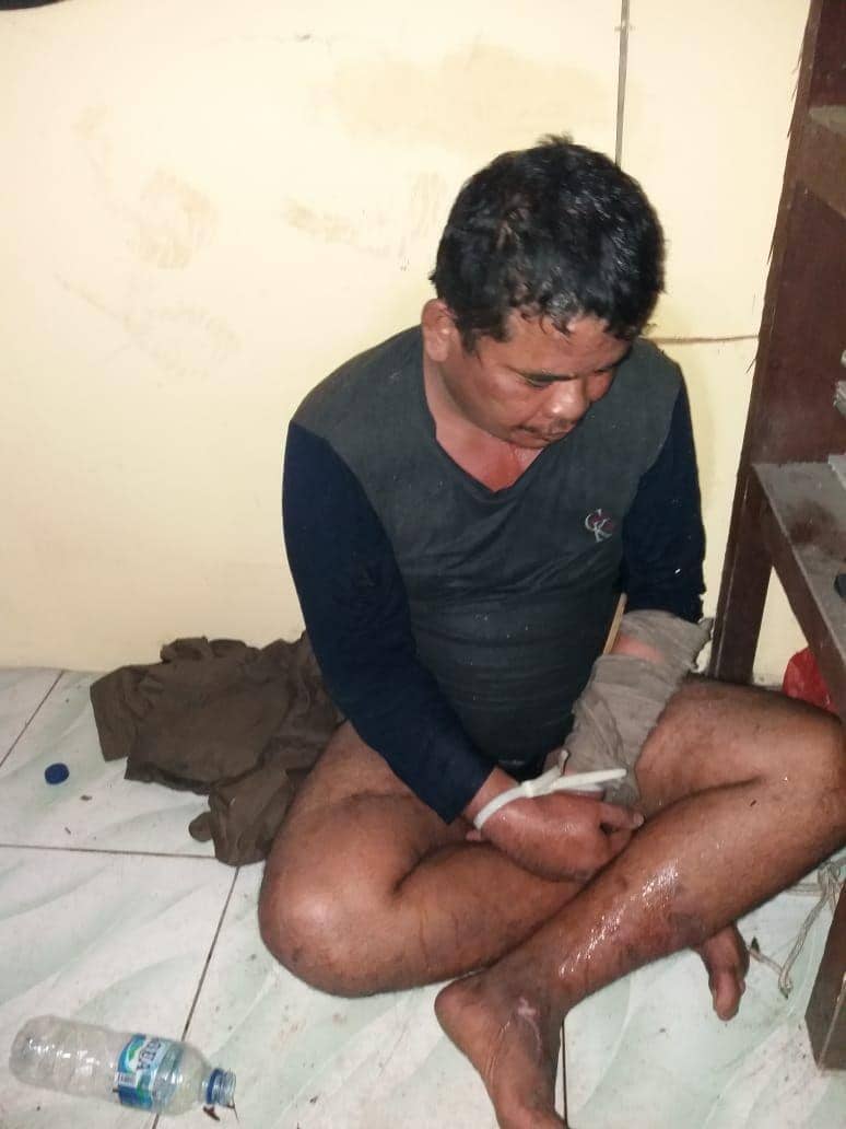 Seorang pelaku diamankan setelah ditangkap bersembuyi di parit (Dok.IDN Times/Istimewa)
