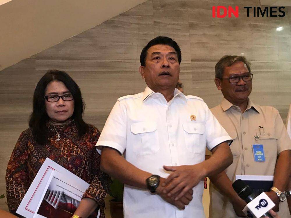 Kepala Staf Kepresidenan Moeldoko di Gedung KSP, Jakarta Pusat, Senin 2 Maret 2020 (IDN Times/Teatrika Handiko Putri)