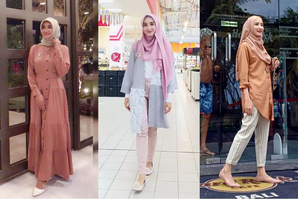10 Ide Outfit Hijab Warna Pastel ala Chaca Thakya