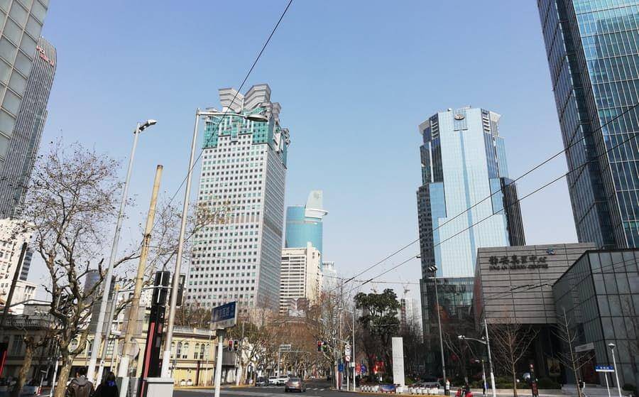Potret langit Shanghai, Tiongkok (22/2). Yusho Cho/nikkei.com