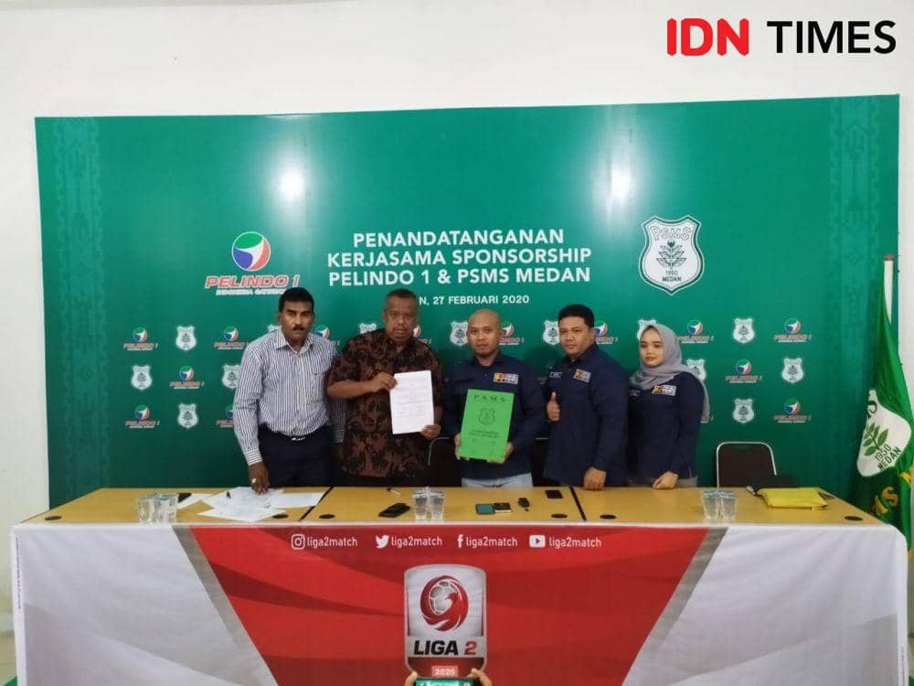 Pengurus PSMS bersama perwakilan Focal Point (Vizta Gym) di Medan. (IDN Times/Hasudungan)
