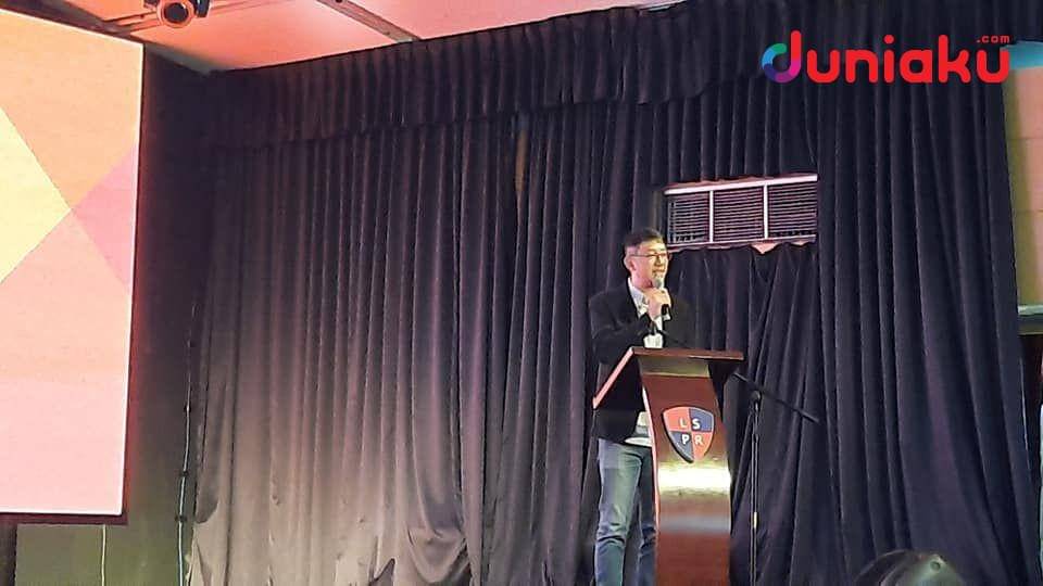 Kata sambutan dari Lo Khing Seng dari Huawei Indonesia.  duniaku.com/Adhitya Daniel