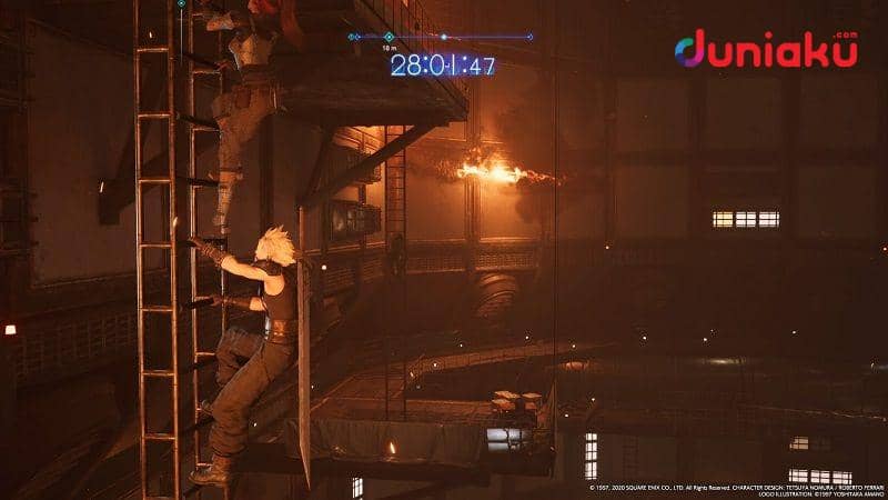 Sekuensi kabur dari pengeboman Shinra Power Plant. duniaku.com/Adhitya Daniel