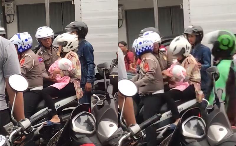 Viral Polisi Antarkan Ibu dan Bayi di Tengah Ricuh Ojol vs DC, Salut!